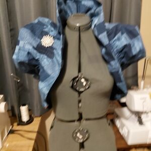 Blue Bolero with Brooch